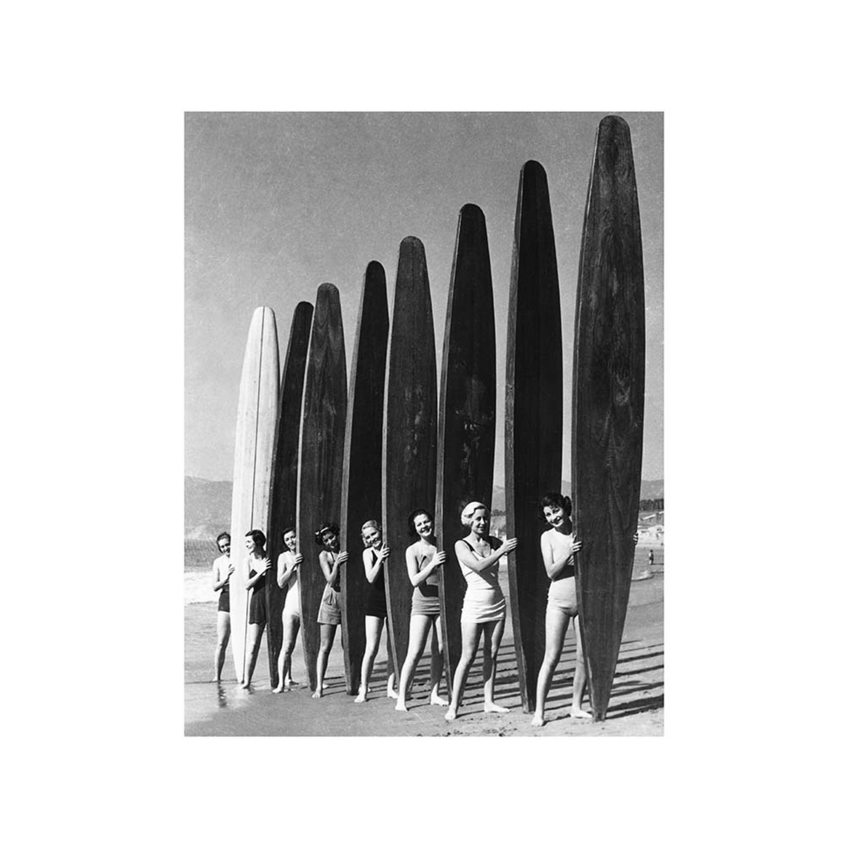 Framed Print on Rag Paper Women with Surf Paddleboards by Bettman via Getty Images Gallery