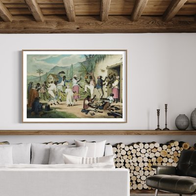 Framed Print on Rag Paper African Trinidadians Dancing and Singing by Keith Lance via Getty Images Gallery