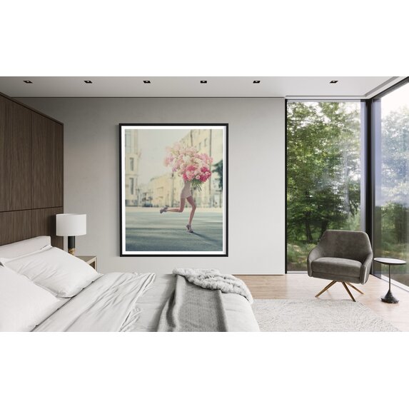The Picturalist | Fine Art Print on Rag Paper Running woman with giant bunch of flowers by Vizerskaya via  Getty Images Gallery