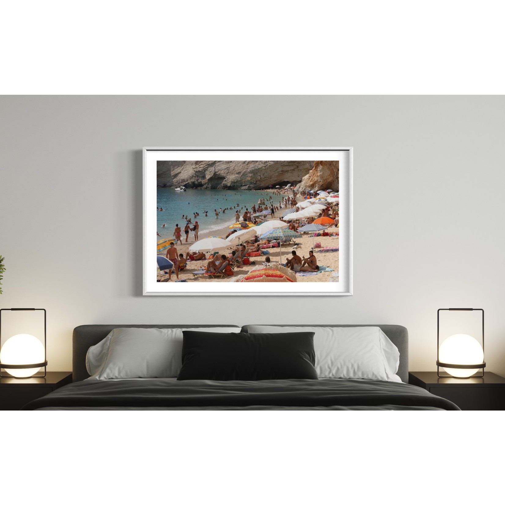 Framed Print on Rag Paper: Beaches Draw Summer Tourists To Lefkada Island by Sean Gallup via Getty Images Gallery