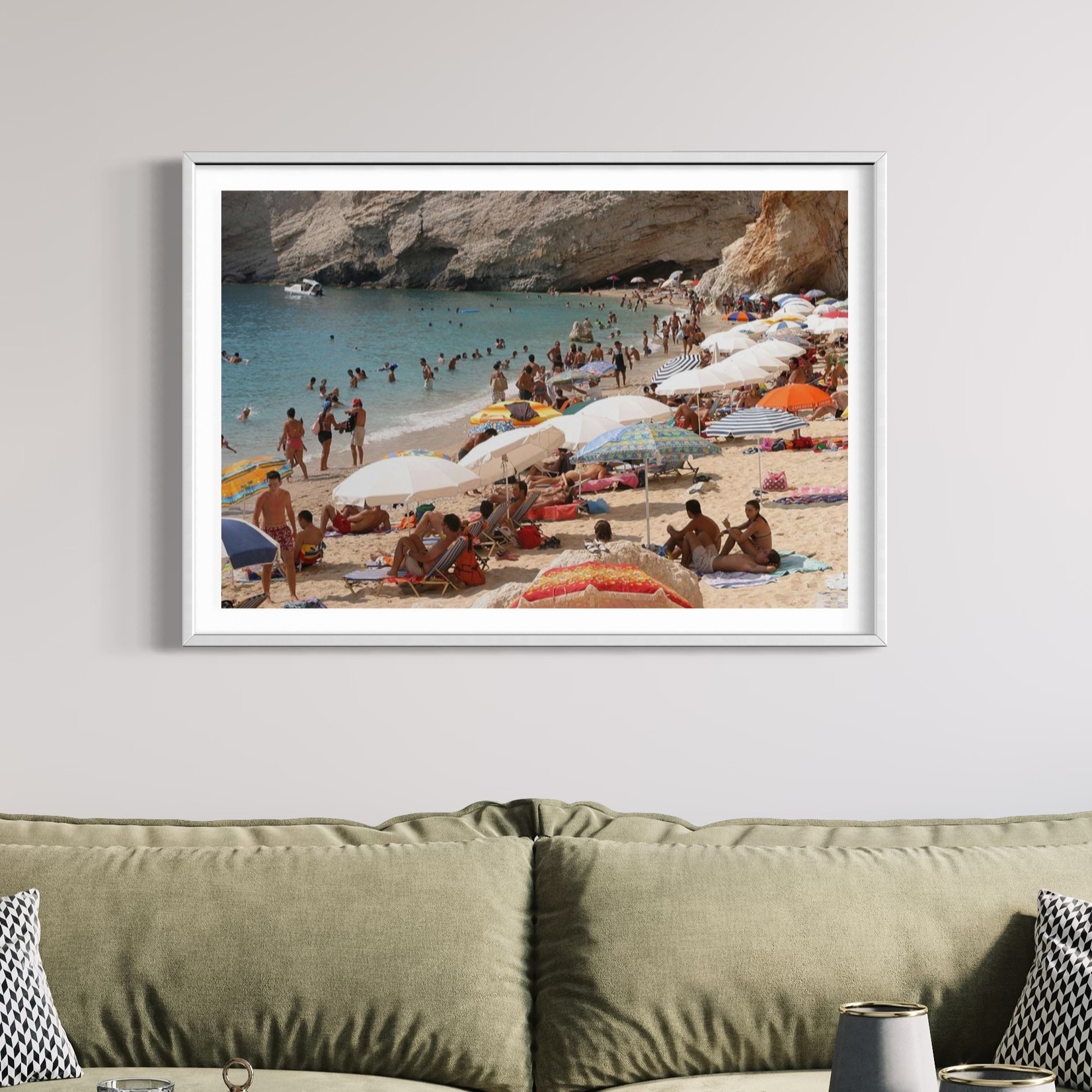 Framed Print on Rag Paper Beaches Draw Summer Tourists To Lefkada Island by Sean Gallup via Getty Images Gallery