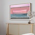 Framed Print on Rag Paper: Panoramic window in colorful concrete wall matching with the seascape sunset view by Artur Debat via Getty Images Gallery