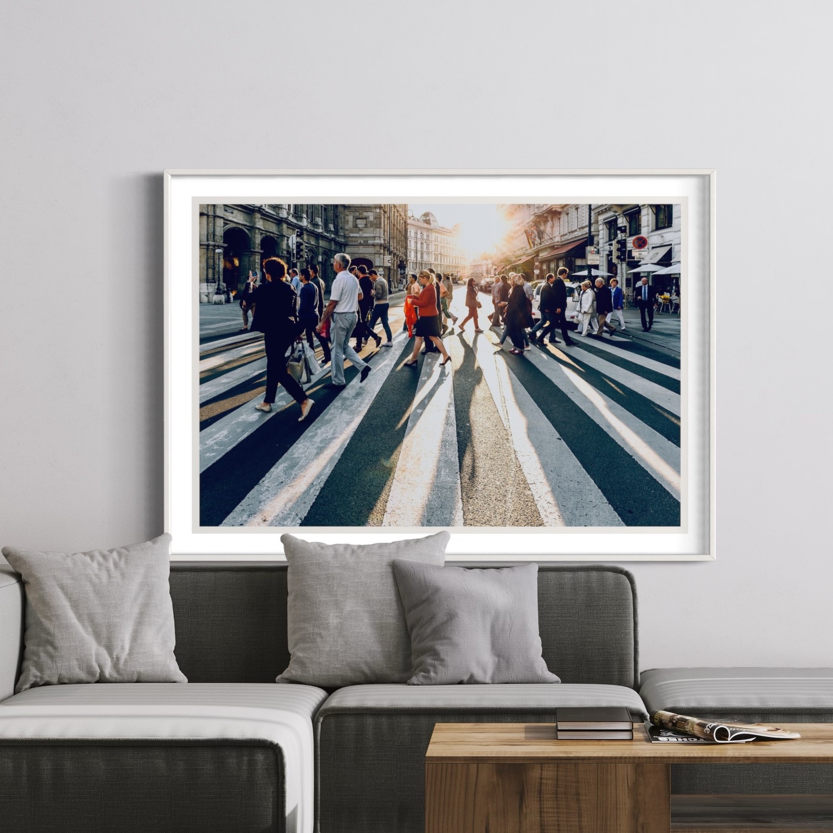 Framed Print on Rag Paper: Out in the City by P. Kolln