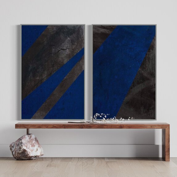 The Picturalist | Print on Canvas Black and Blue 2 Canvas by Evelyn Ogly