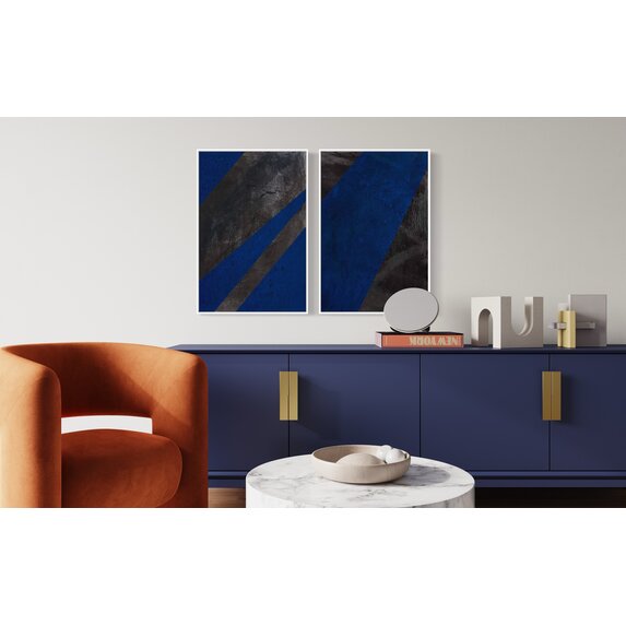 The Picturalist | Print on Canvas Black and Blue 2 Canvas by Evelyn Ogly