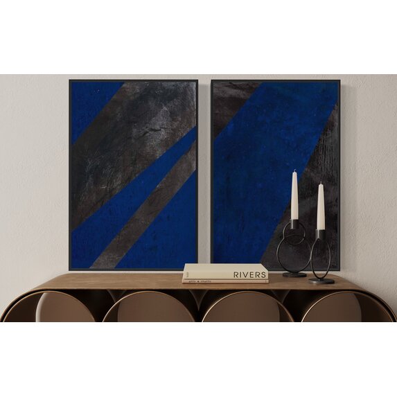 The Picturalist | Print on Canvas Black and Blue 2 Canvas by Evelyn Ogly