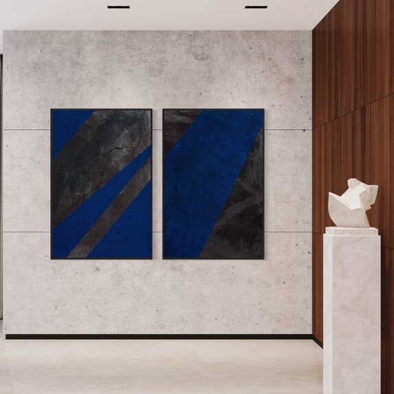 The Picturalist | Print on Canvas Black and Blue 2 Canvas by Evelyn Ogly