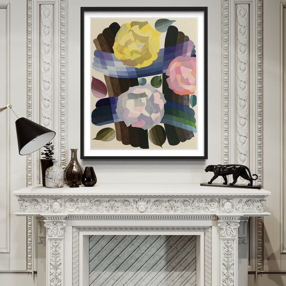 The Picturalist | Fine Art Prints on Paper Deco Roses in Yellow and Pink by Edouard Benedictus
