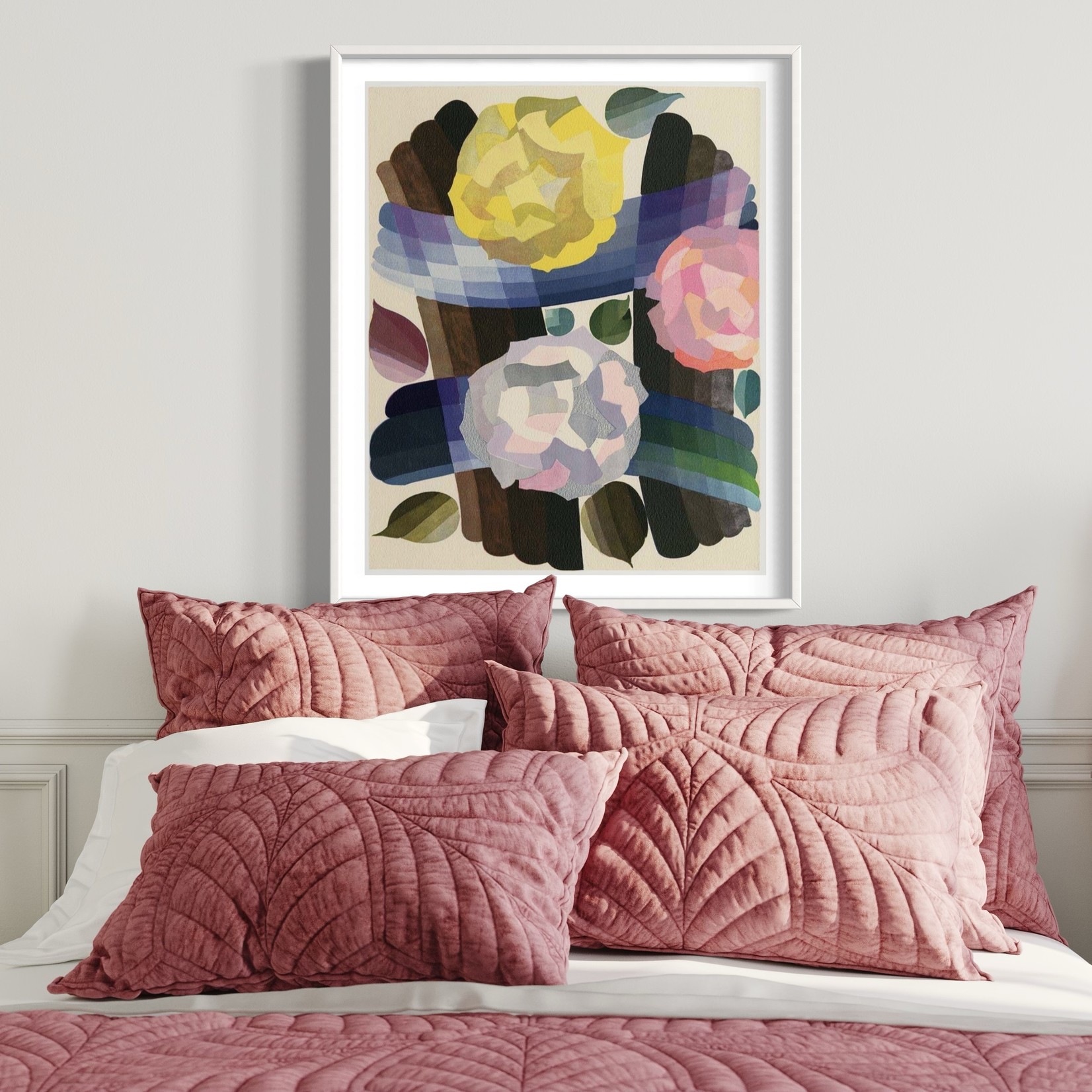 The Picturalist | Fine Art Prints on Paper Deco Roses in Yellow and Pink by Edouard Benedictus