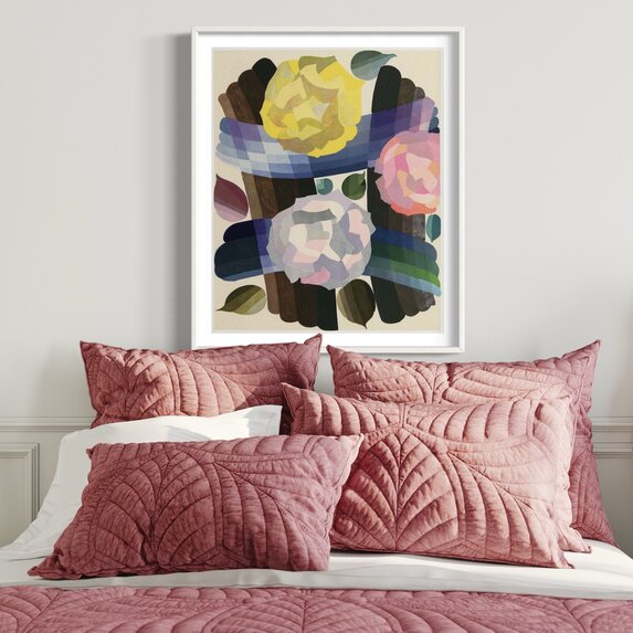 The Picturalist | Fine Art Prints on Paper Deco Roses in Yellow and Pink by Edouard Benedictus