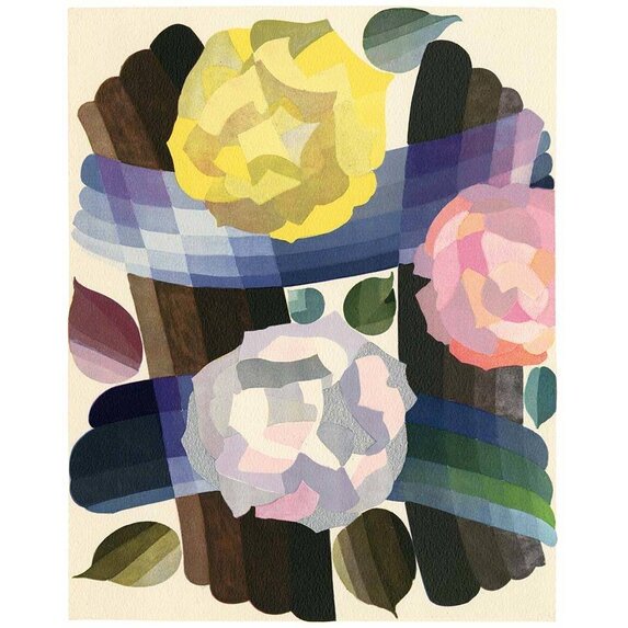 The Picturalist | Fine Art Prints on Paper Deco Roses in Yellow and Pink by Edouard Benedictus