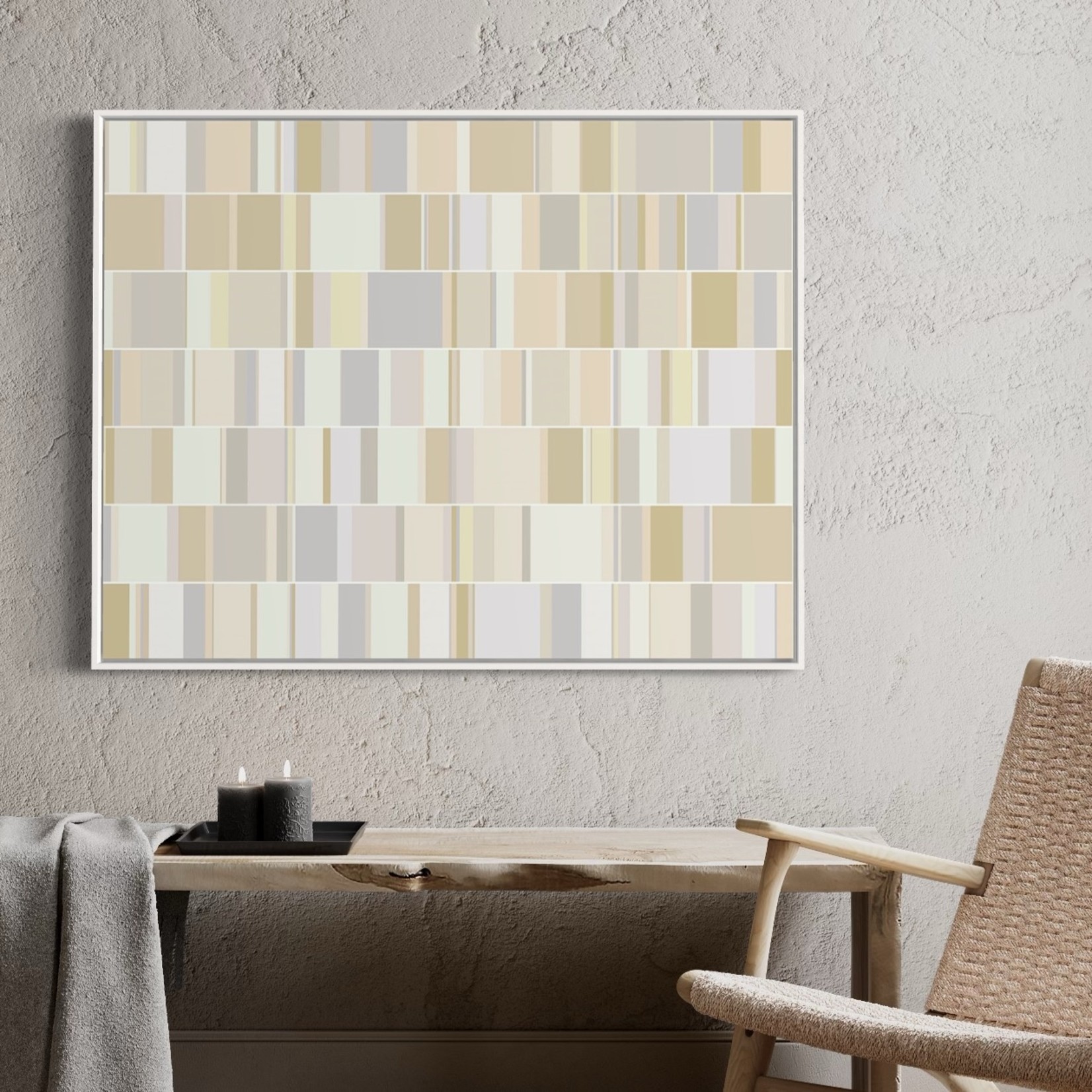 Facemount Metal Prints Neutral Domino Modernist Pattern by Alejandro Franseschini