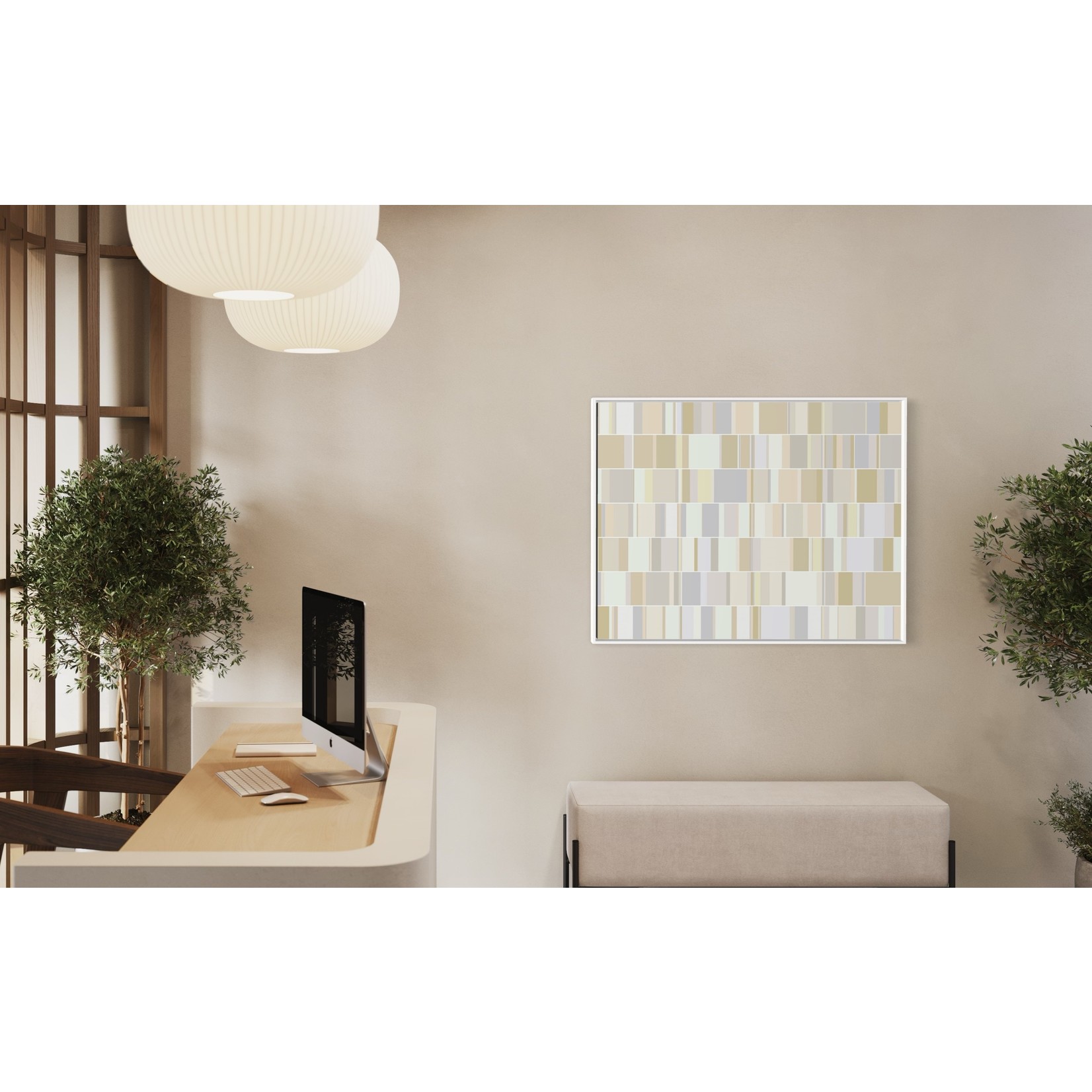 Facemount Metal Prints Neutral Domino Modernist Pattern by Alejandro Franseschini