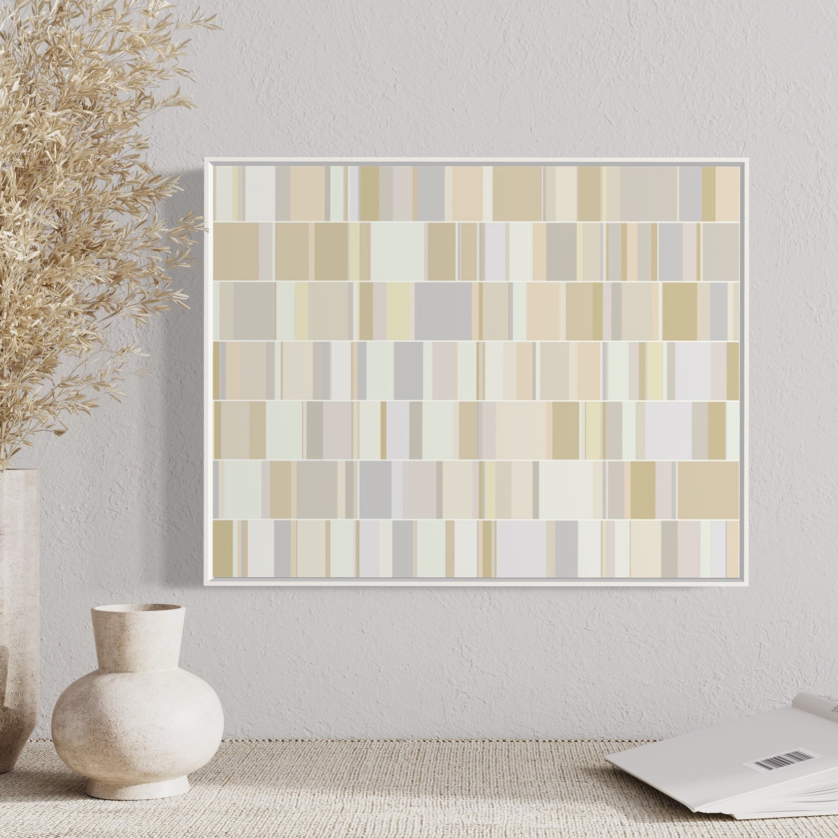 Facemount Metal Prints Neutral Domino Modernist Pattern by Alejandro Franseschini