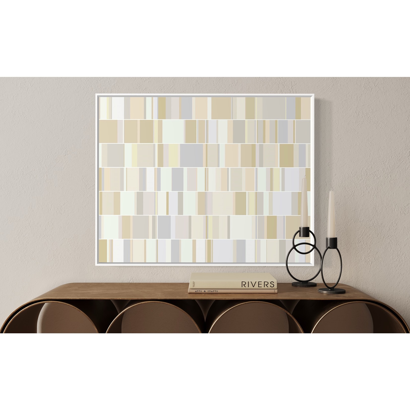 Facemount Metal Prints Neutral Domino Modernist Pattern by Alejandro Franseschini