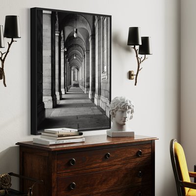 Framed Print on Rag Paper: Royal Palace Perspective in Madrid by L. Manzo