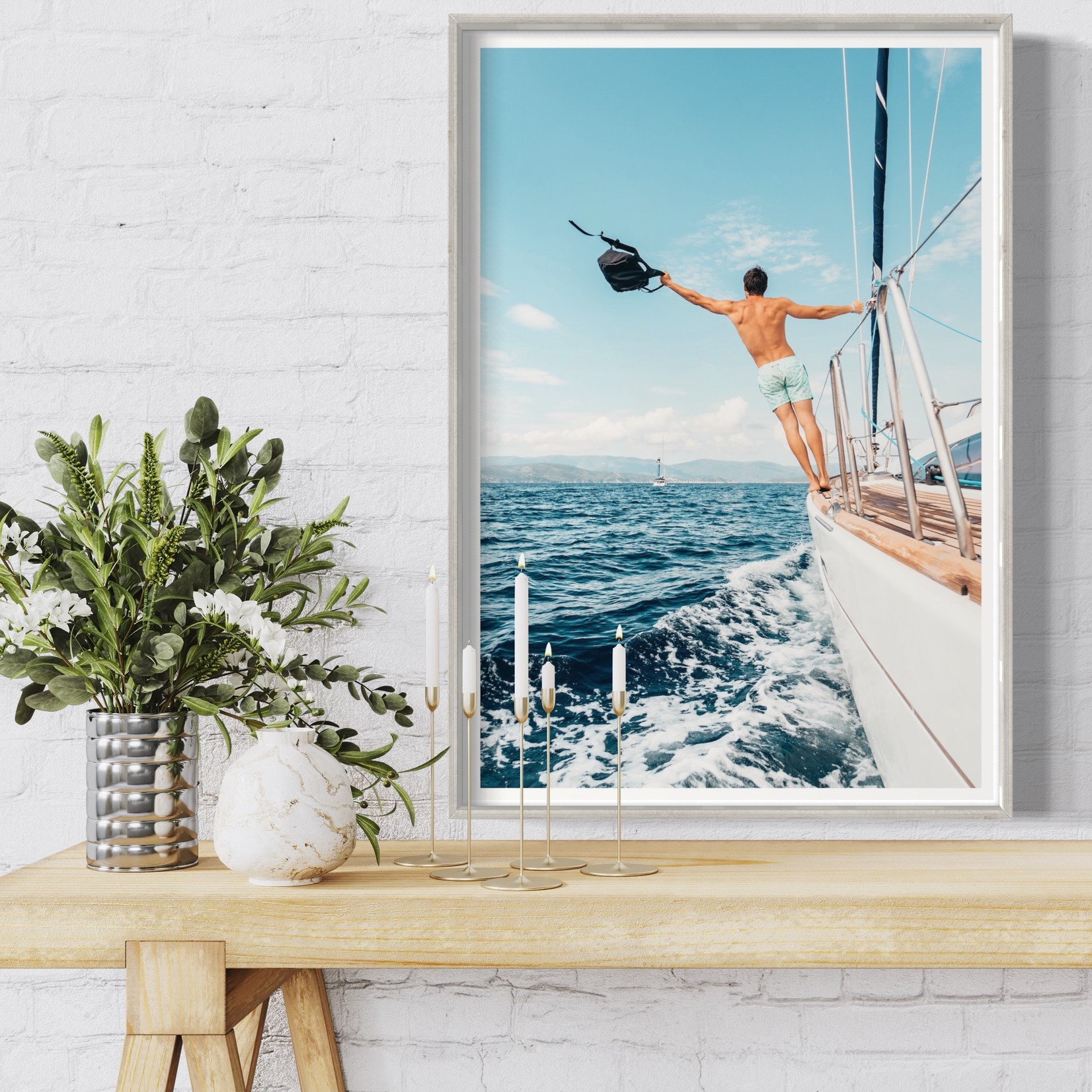 Framed Print on Rag Paper: Sailing Day by S. Souza