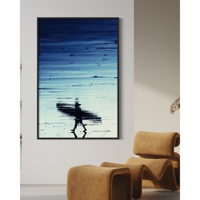 Framed Print on Rag Paper: A Walk on the Beach by Enric Gener