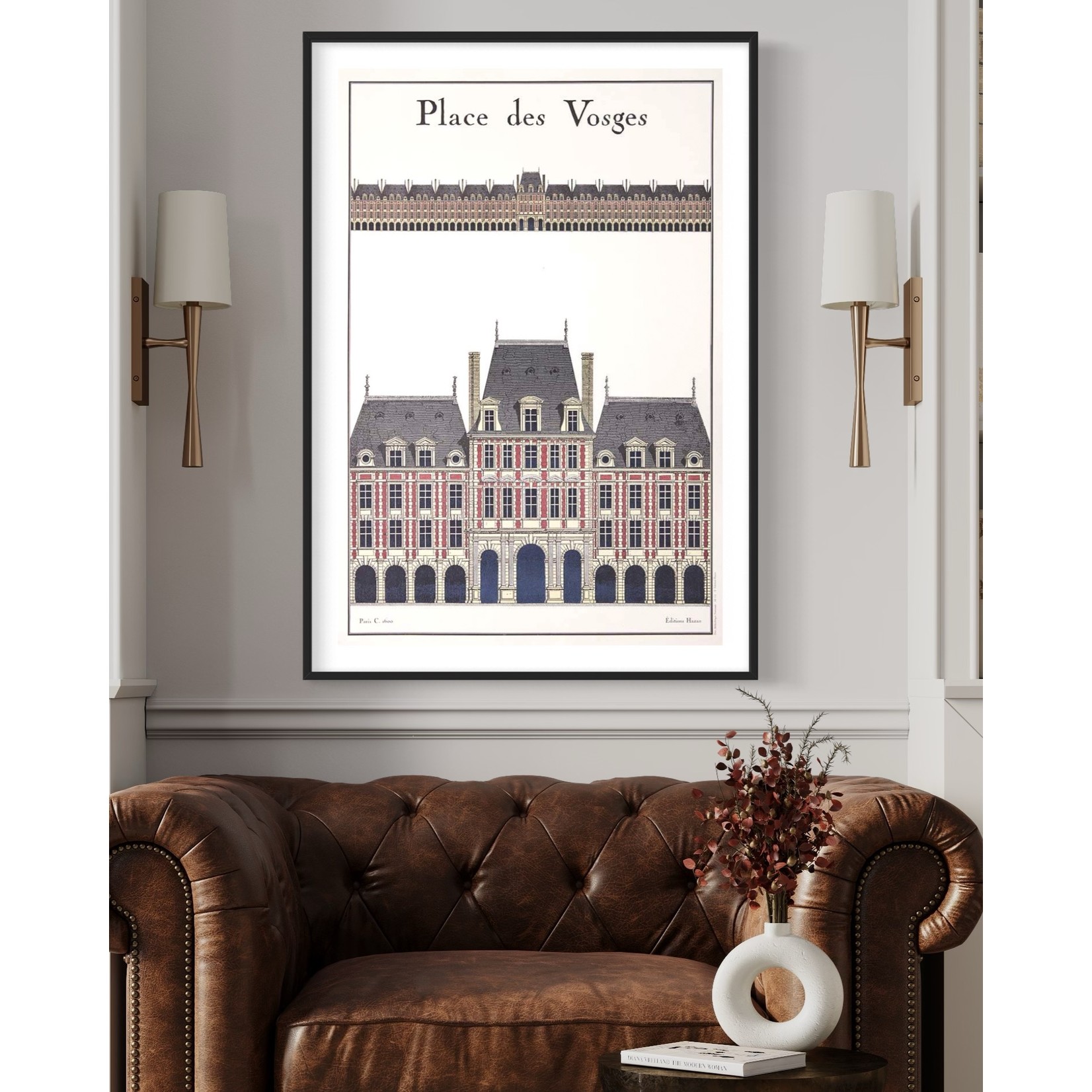 Fine Art Print on Rag Paper La Place Des Vosges Architectural Drawing