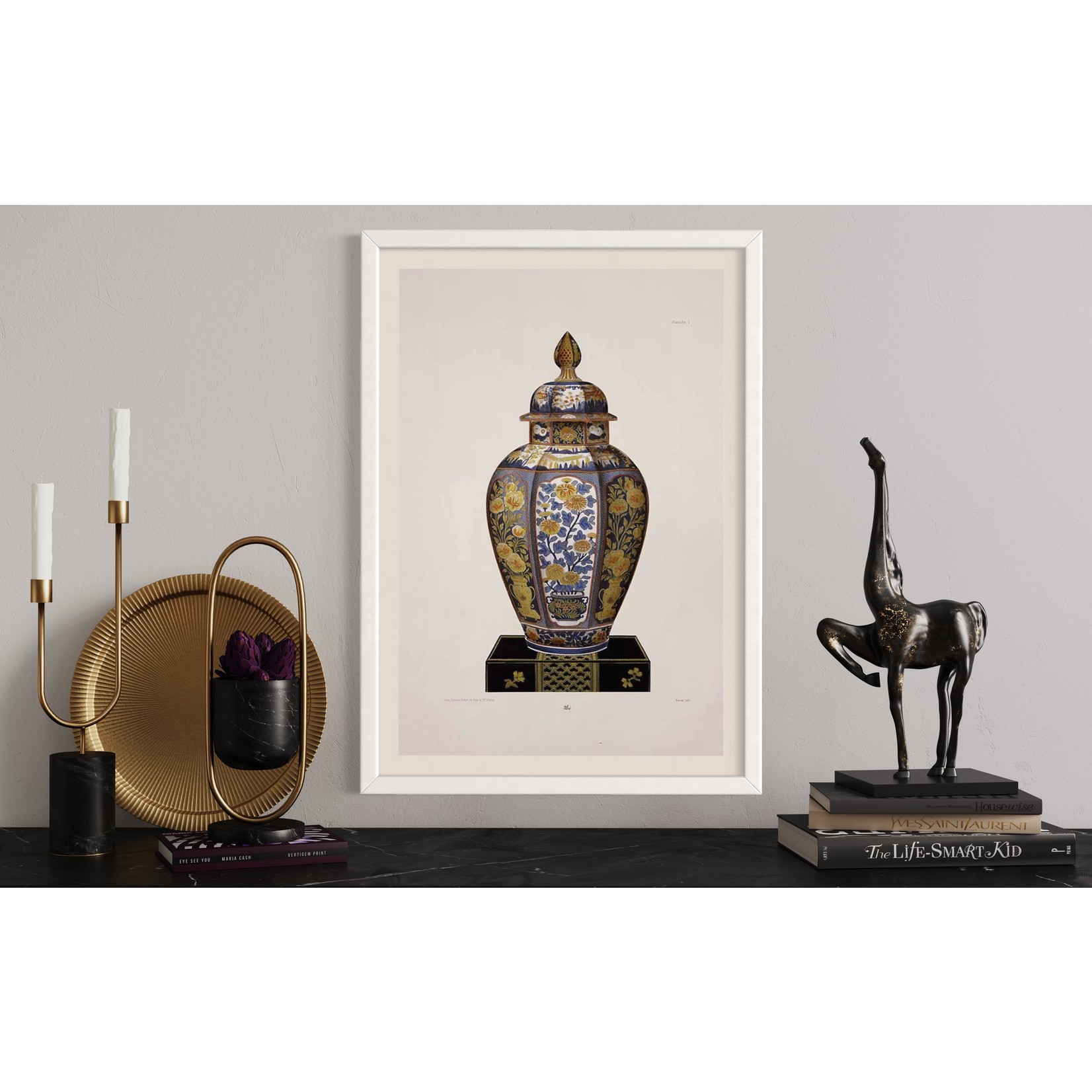 The Picturalist | Fine Art Prints on Paper Chinese Vase in Blue and Yellow