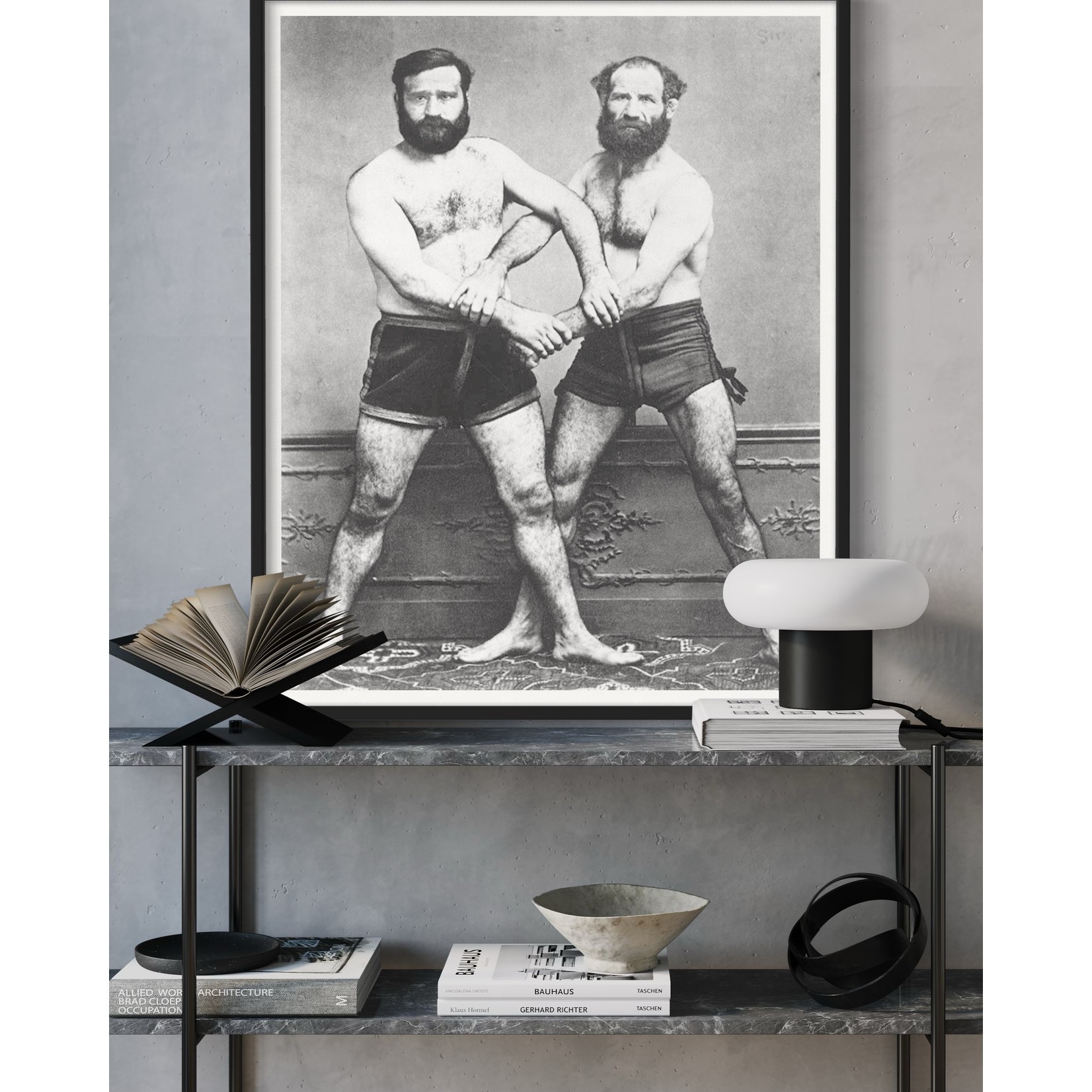 The Picturalist | Fine Art Prints on Paper Les Lutteurs-Marseille Frères by Leon Cremiere