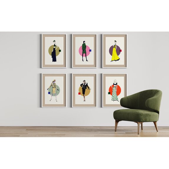 The Picturalist Fine Art Print on Rag Paper: Fashion Vintage Sketches 70S 2