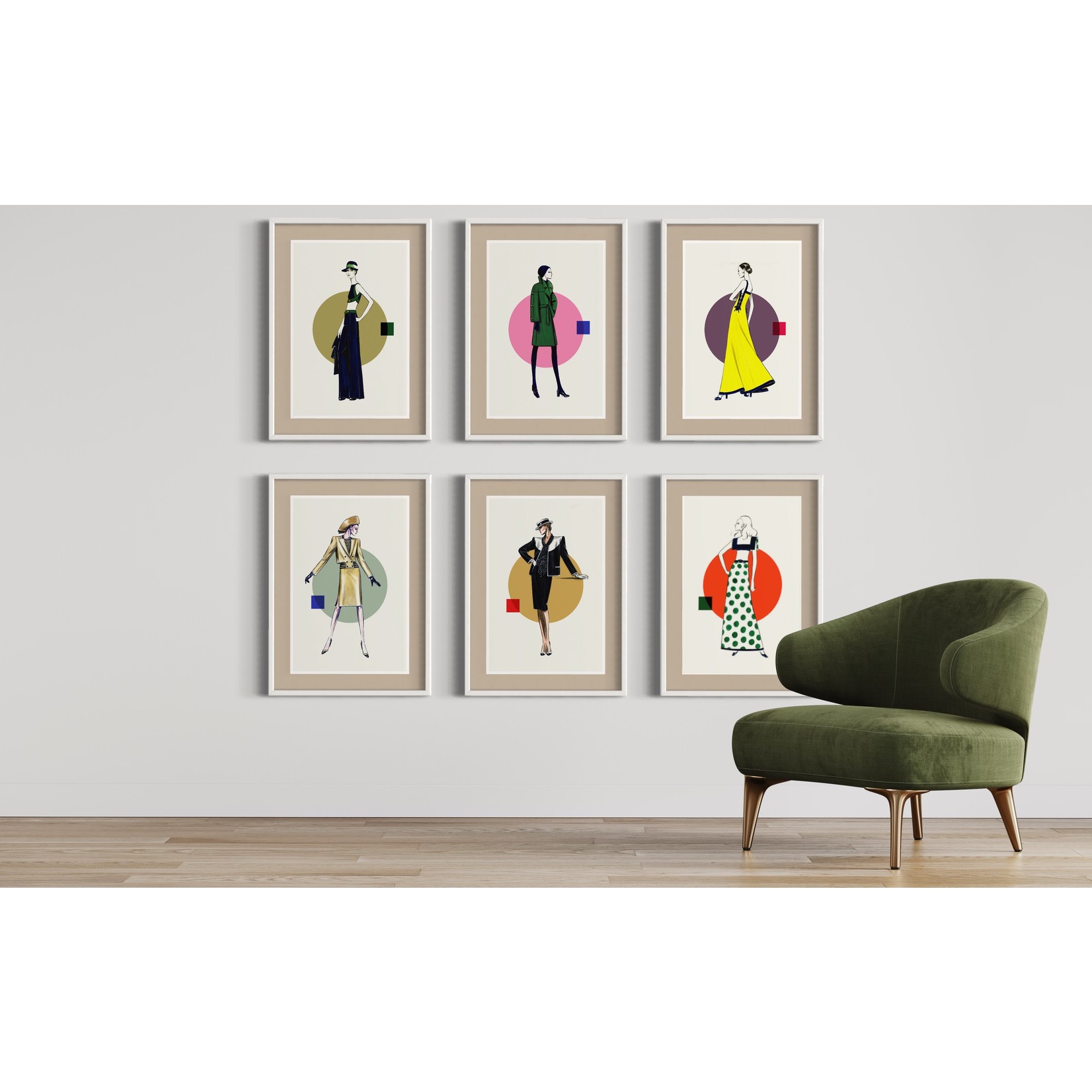 The Picturalist | Fine Art Prints on Paper Yellow & Blue Vintage Sketches 60S