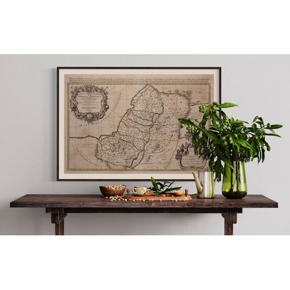Fine Art Print on Rag Paper Antique Map of Judea and the Twelve Tribes