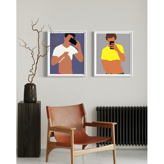 Fine Art Print on Rag Paper Selfie in Yellow by Michael Schleuse