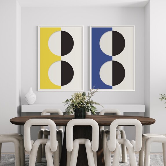 Framed Print on Rag Paper: Blink Series with Yellow by Francesco Alessandrini