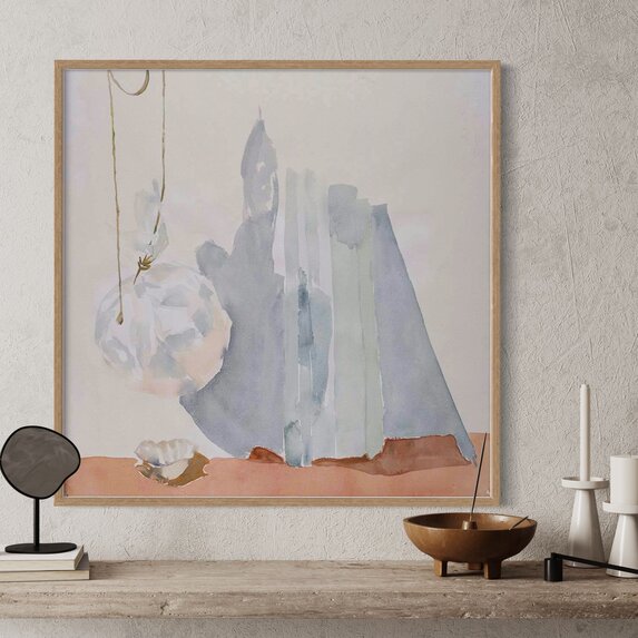 Fine Art Print on Rag Paper Abstraction in Grey and Pink by Encarnacion Portal Rubio