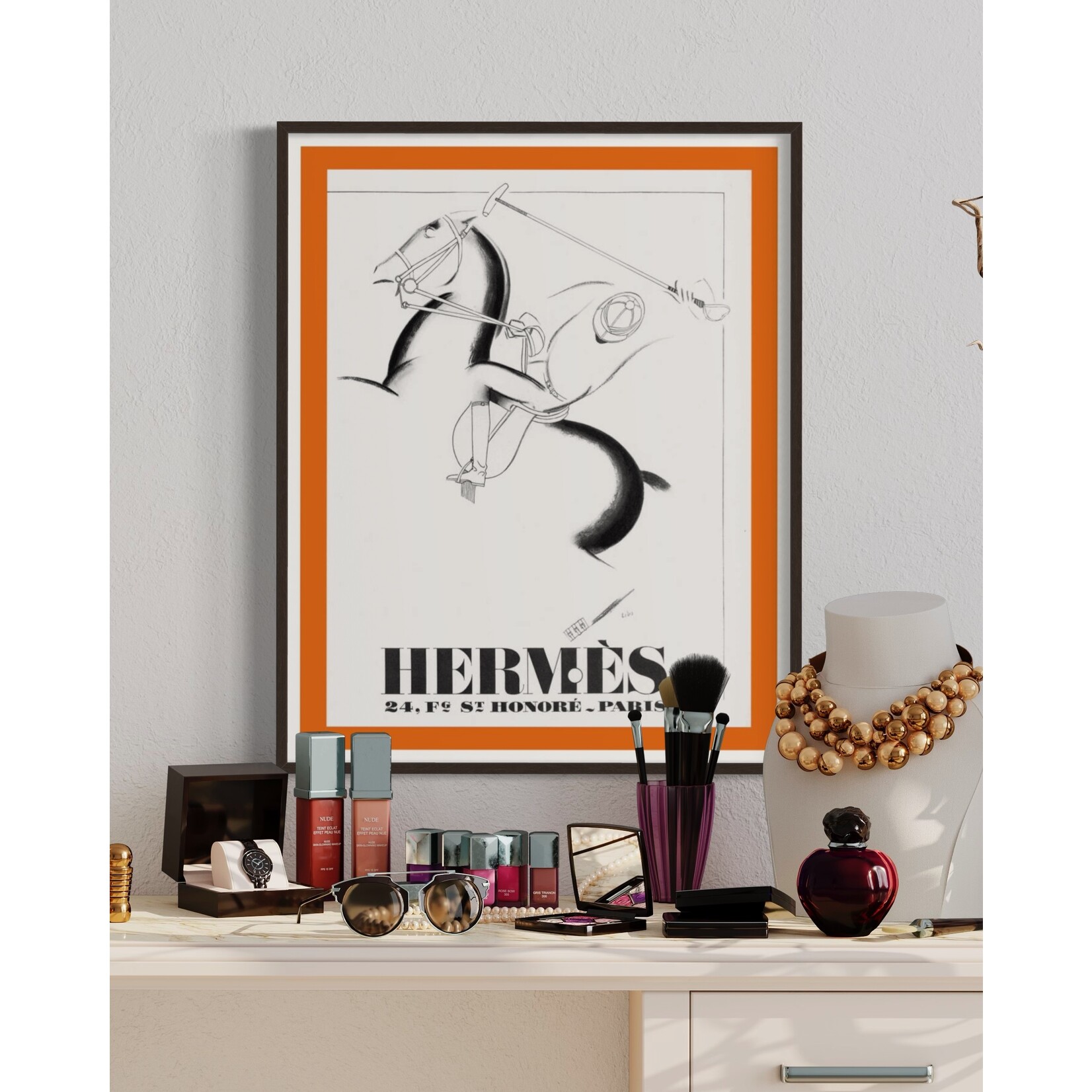 The Picturalist Fine Art Print on Rag Paper: Vintage Hermes Poster 1932 Leather Brand
