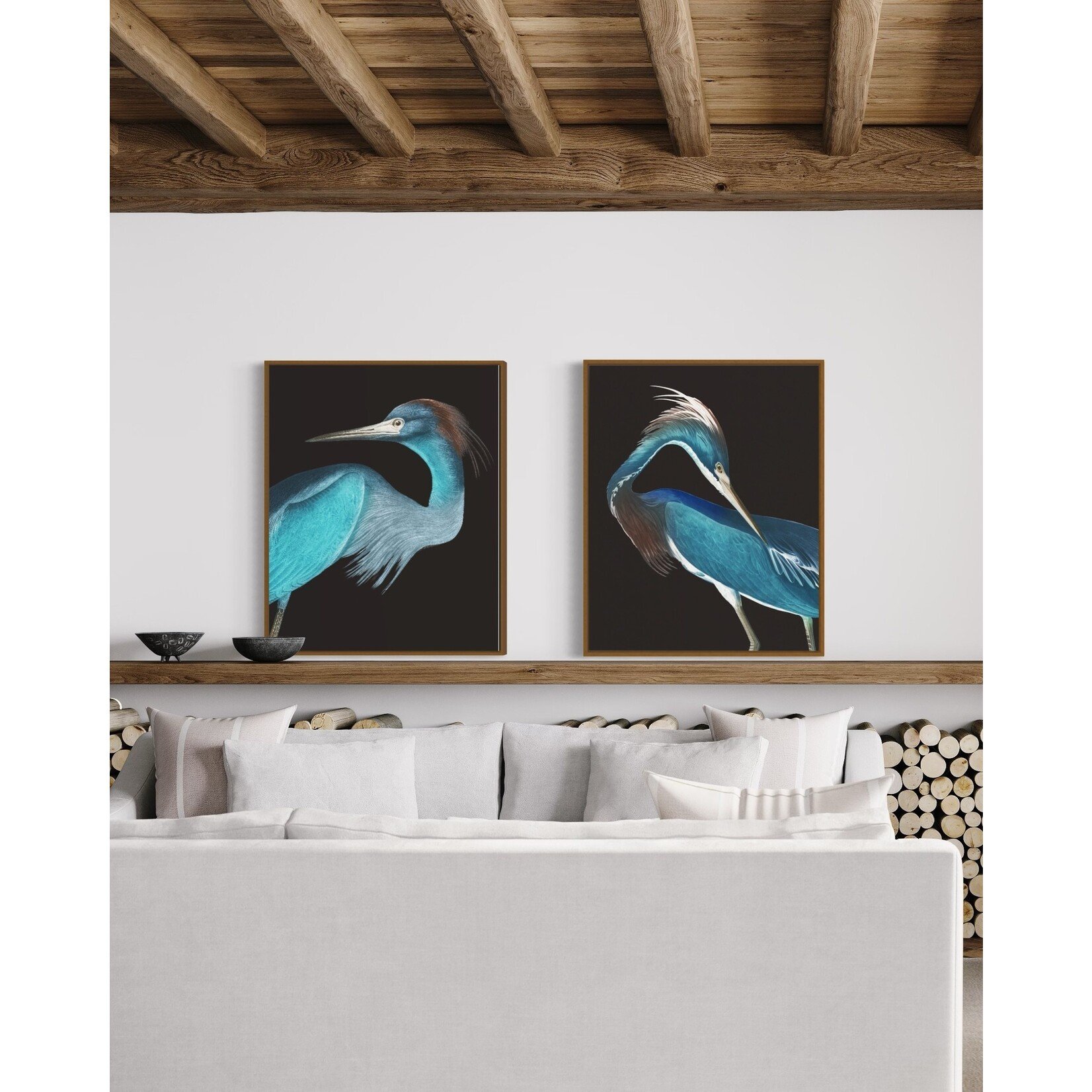 The Picturalist | Print on Canvas Blue Heron (Rectangular) by John James Audubon