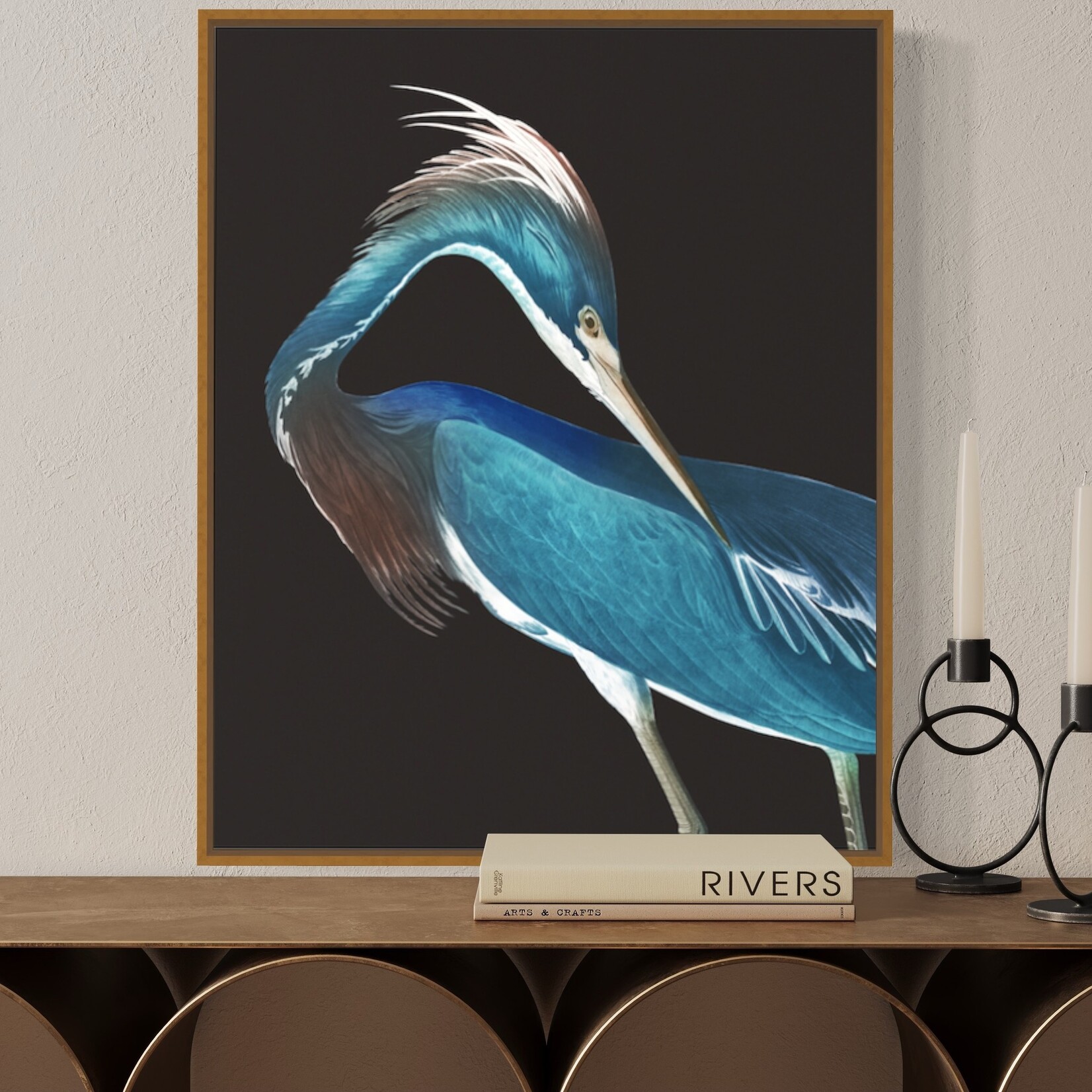 The Picturalist Stretched Print on Canvas: Blue Heron (Rectangular) by John James Audubon