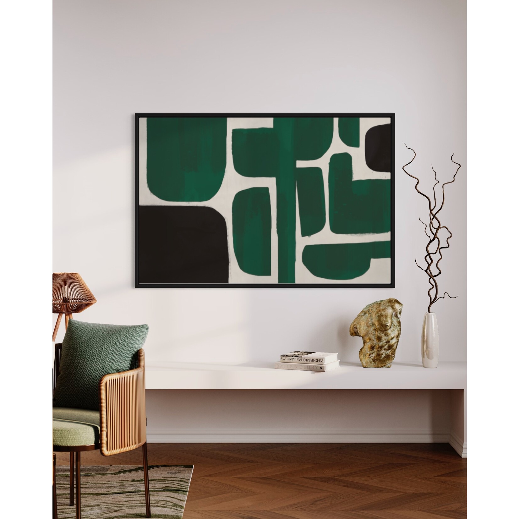 The Picturalist | Stretched Print on Canvas Composicion in Green and Black by Alejandro Franseschini