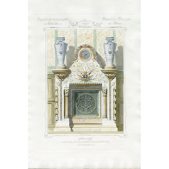 The Picturalist | Fine Art Print on Rag Paper Architectural Colored Elevation of a French Chimney Mantel