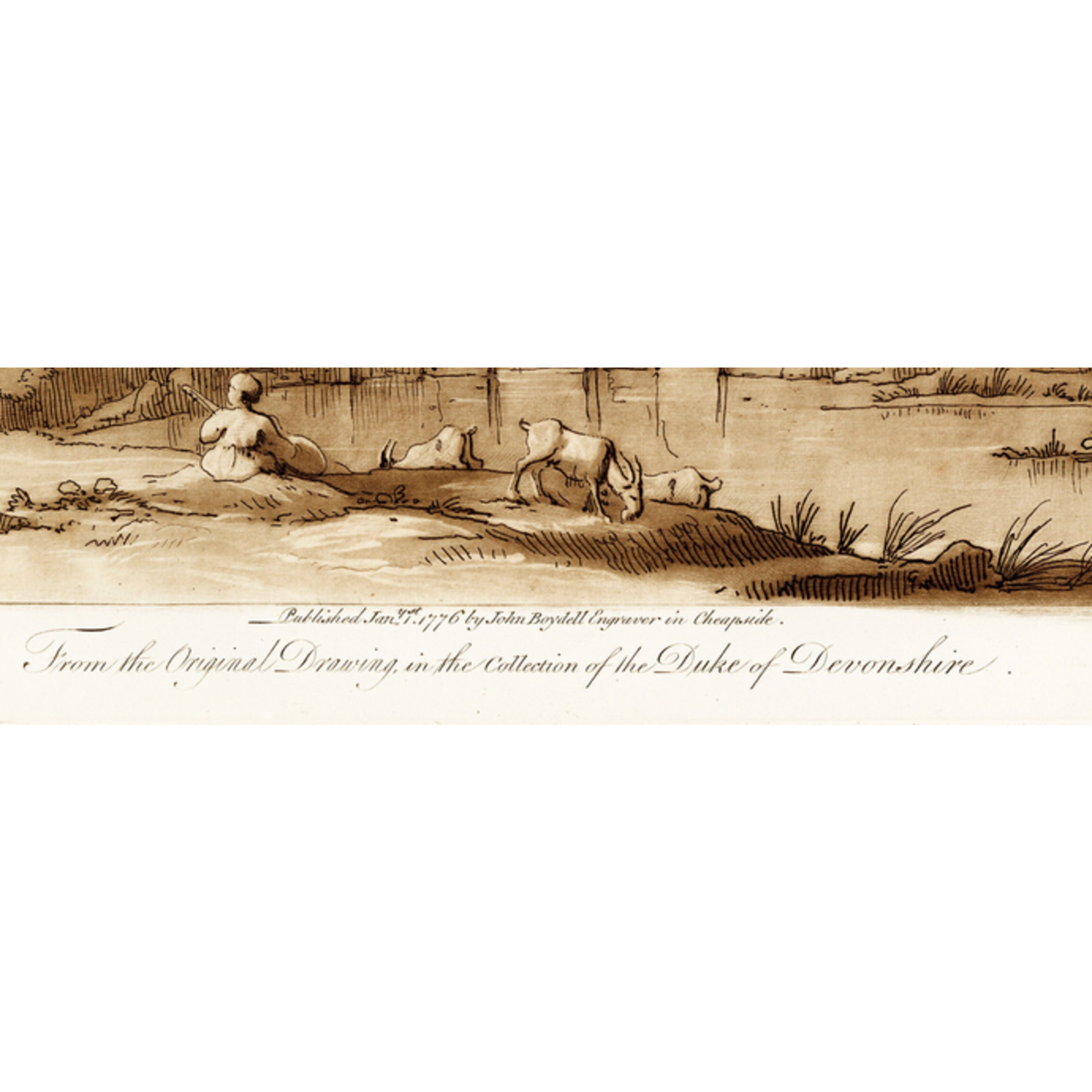 The Picturalist | Fine Art Prints on Paper Antique Pastoral Scene Duke Of Devonshire by J. Boydell 1802