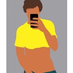 Fine Art Print on Rag Paper Selfie in Yellow