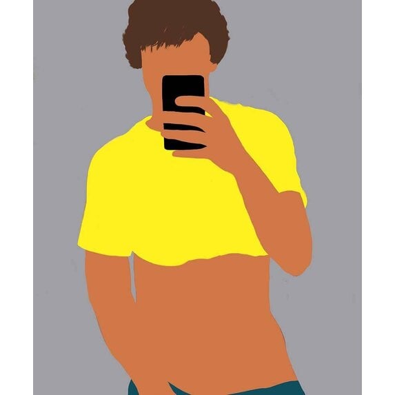 Fine Art Print on Rag Paper Selfie in Yellow by Michael Schleuse