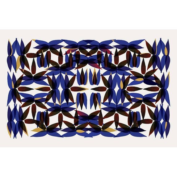 Fine Art Print on Rag Paper Kaleidoscope View in Blue