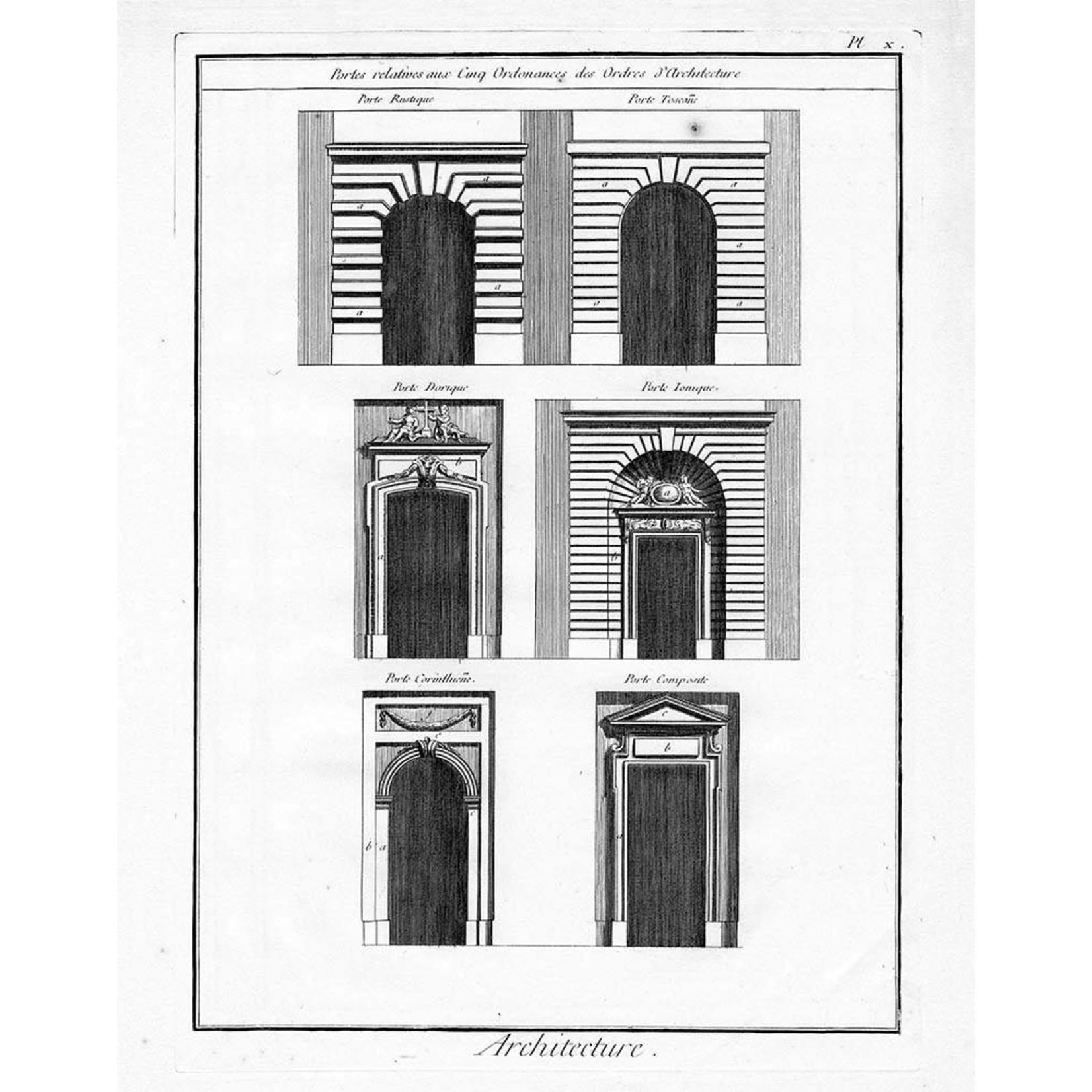 The Picturalist | Fine Art Print on Rag Paper Architectural Details "Portes relatives aux Cinq Ordonnances"
