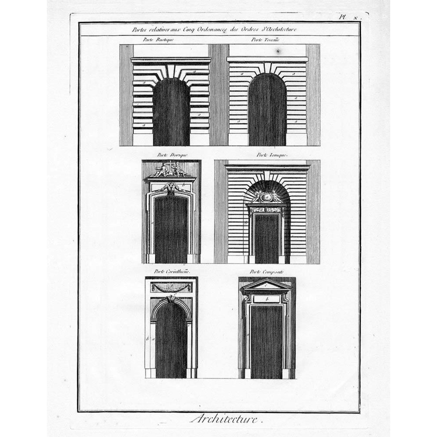 The Picturalist | Fine Art Prints on Paper Architectural Details "Portes relatives aux Cinq Ordonnances"