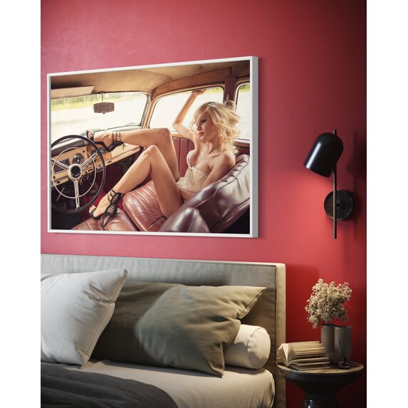 Getty Images Gallery Fashion model in vintage car by Miljko