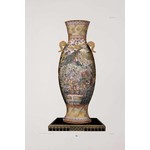 Fine Art Print on Rag Paper Chinese Vase in Gold and Pink