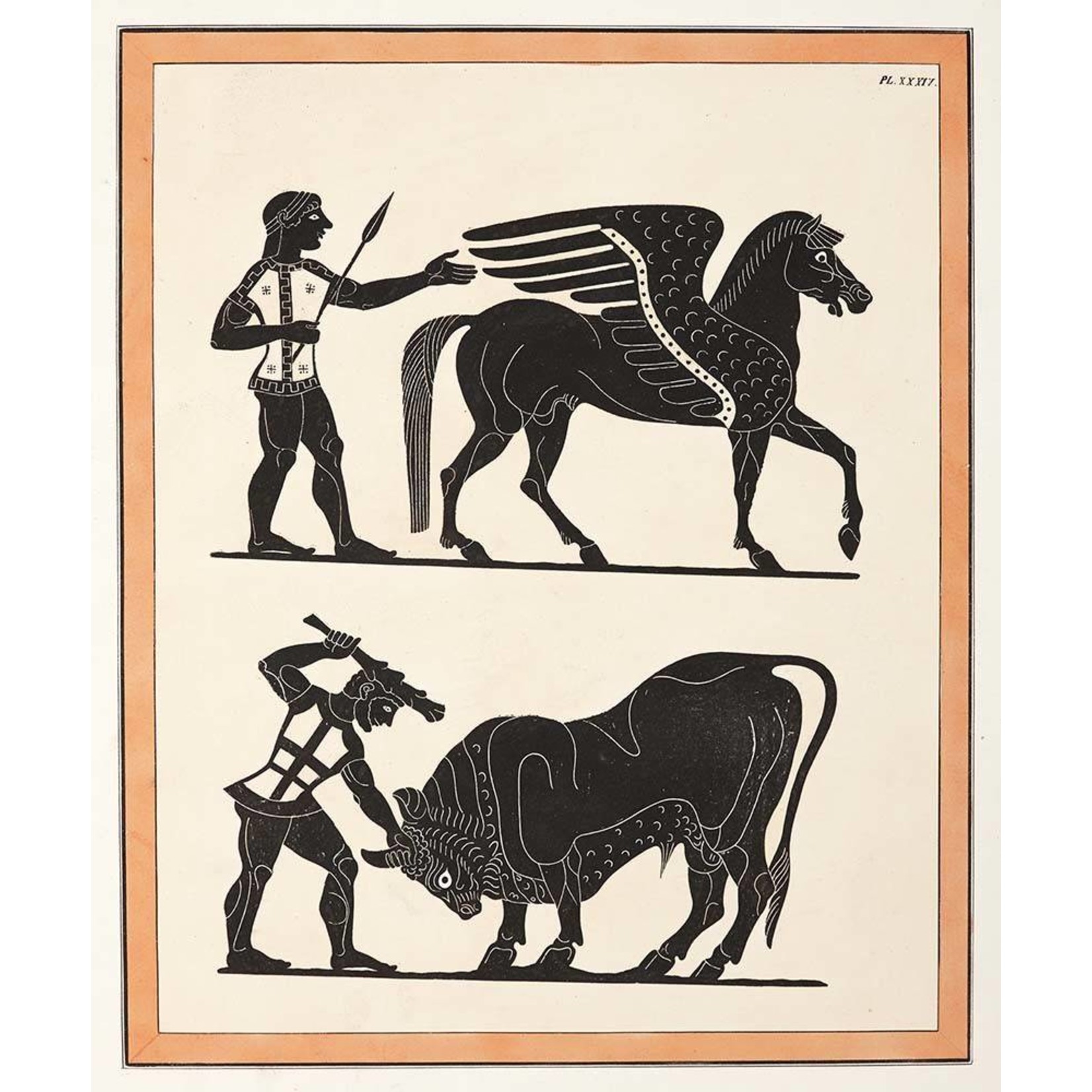 Framed Print on Rag Paper: Painting from an Etruscan vase [Pl. XXXIV]