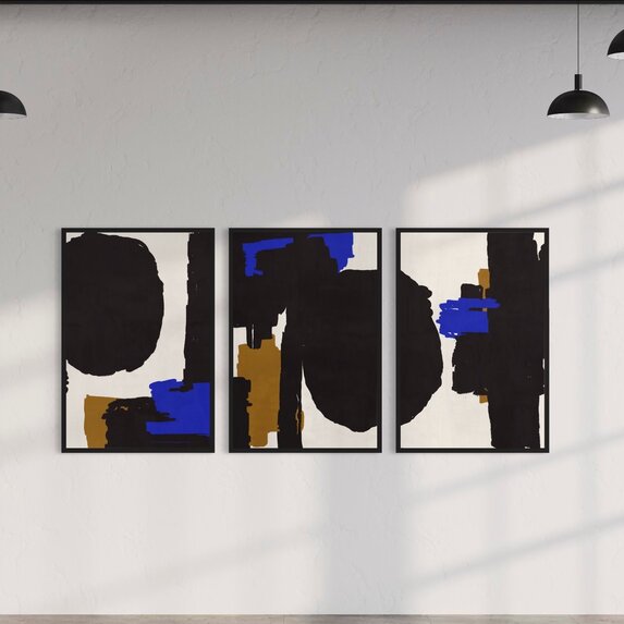 The Picturalist | Print on Canvas Robert in Blue Triptych by Alejandro Franseschini