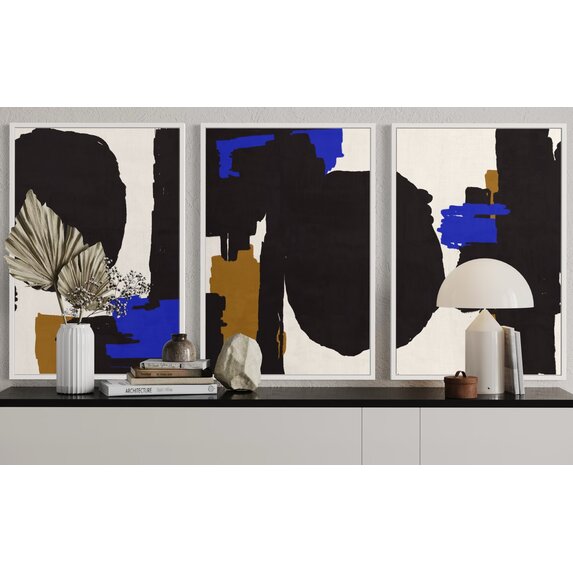 The Picturalist | Print on Canvas Robert in Blue Triptych by Alejandro Franseschini