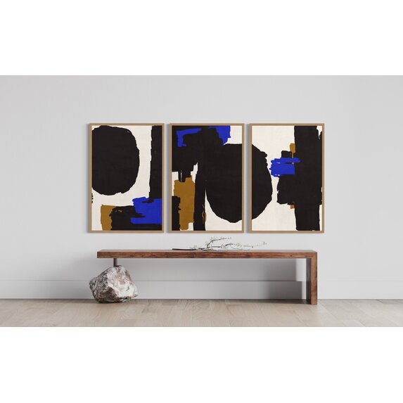 The Picturalist | Print on Canvas Robert in Blue Triptych by Alejandro Franseschini
