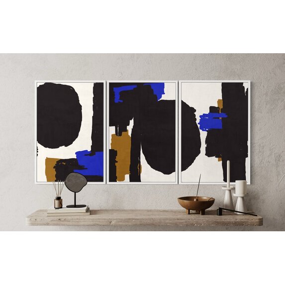 The Picturalist | Print on Canvas Robert in Blue Triptych by Alejandro Franseschini