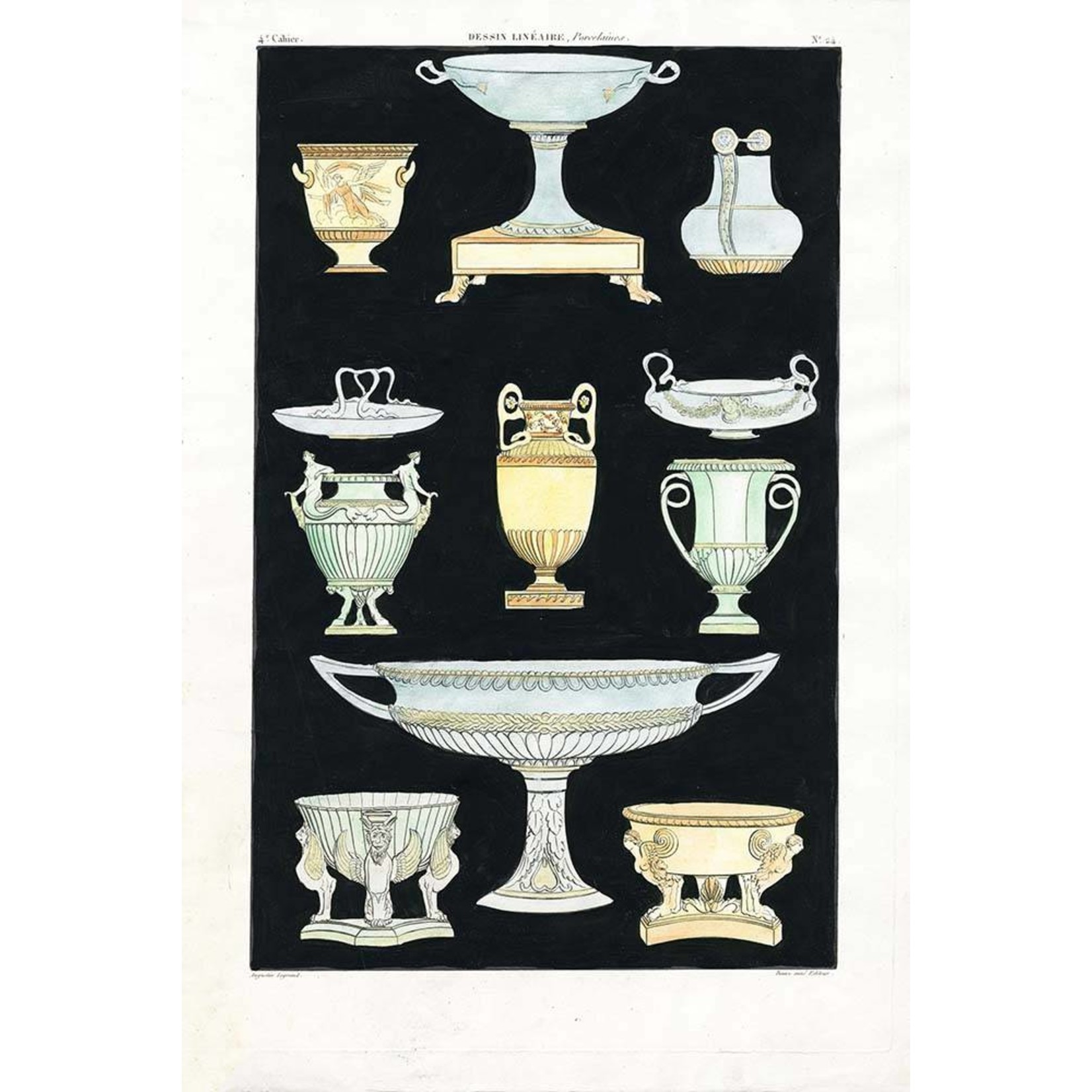 Framed Print on Rag Paper: Antique Greek Vases and Urns Series 2